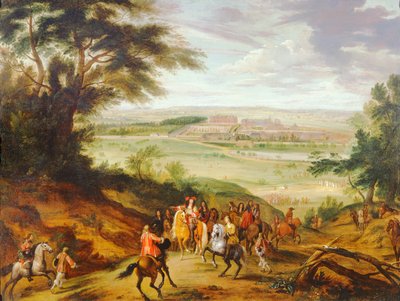 Louis XIV with Versailles in the Distance by Jean Baptiste Martin